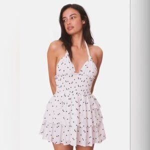 NWT LoveShackFancy Dress White and Navy starred Halter neck dress Size: XL